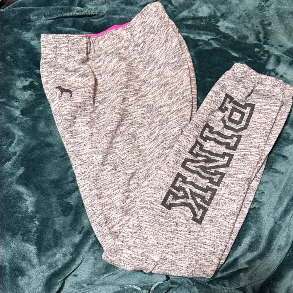PINK Victoria's Secret Gray Joggers with Logo